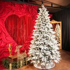 Snow-Covered Christmas Tree With Lights საახალწლო ნაძვის ხე დათოვლილი ტოტებით და განათებით 240 სმ