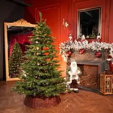 Pineora Christmas Tree  180 CM Mixed Silicone With Lights PE + PVC - ნაძვის ხე შერეული სილიკონი, განათებით