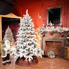 Snowberry Pine Christmas Tree 180 CM With Mixed Silicone Needle PE+PVC - დათოვლილი ნაძვის ხე შერეული სილიკონის წიწვებით