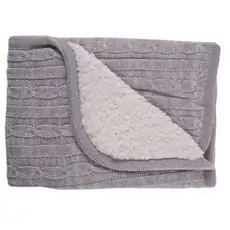KikkaBoo-ს ახალშობილის პლედი Knitted Blanket Sherpa Grey Melange