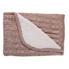 KikkaBoo-ს ახალშობილის პლედი Knitted Blanket Sherpa Beige Melange