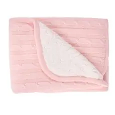 KikkaBoo-ს ახალშობილის პლედი Knitted Blanket Sherpa Pink