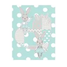 KikkaBoo-ს ახალშობილის პლედი Blanket Rabbits Mint 110x140cm