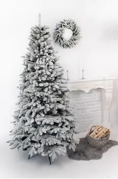 Global Snow-Covered Christmas Tree PVC+PE 230 CM დათოვლილი ნაძვის ხე შერეული სილიკონის წიწვებით, 7 image