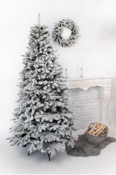 Global Snow-Covered Christmas Tree PVC+PE 230 CM დათოვლილი ნაძვის ხე შერეული სილიკონის წიწვებით, 7 image