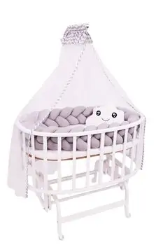 Bebeconfor Amedan White Color Basket Cradle With Grey Bumper ახალშობილის საწოლი, 3 image
