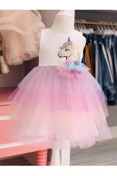 Premium Class Dress Little Unicorn საბავშვო კაბა 9039 ERAY KIDS WHITE, 3 image