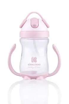KikkaBoo Sippy cup with a straw 300ml Pink წვენის ბოთლი