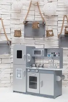 Toy Wooden Kitchen For Real Chef TX1319 Grey ხის სათამაშო სამზარეულო, 3 image
