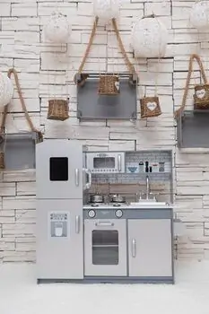 Toy Wooden Kitchen For Real Chef TX1319 Grey ხის სათამაშო სამზარეულო, 4 image