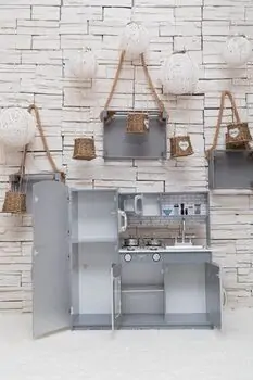 Toy Wooden Kitchen For Real Chef TX1319 Grey ხის სათამაშო სამზარეულო, 5 image