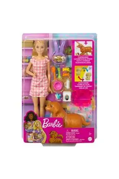 Barbie And New Born Dogs Play Set MTL-HCK75 ბარბის თოჯინა ძაღლით და აქსესუარებით