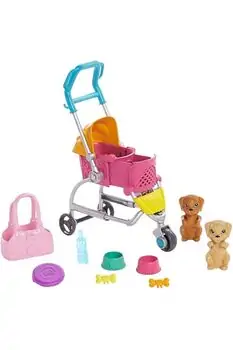 Barbie's Doll With Walking Dogs Playset MTL-GHV92 ბარბის თოჯინა ძაღლით და აქსესუარებით, 2 image