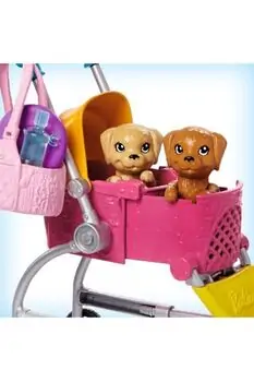 Barbie's Doll With Walking Dogs Playset MTL-GHV92 ბარბის თოჯინა ძაღლით და აქსესუარებით, 3 image