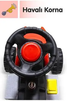 UJTOYS Tractor With Trailer Red სათამაშო ელექტრო ტრაქტორი მისაბმელით, 5 image