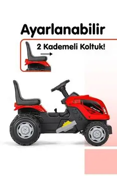 UJTOYS Tractor With Trailer Red სათამაშო ელექტრო ტრაქტორი მისაბმელით, 2 image