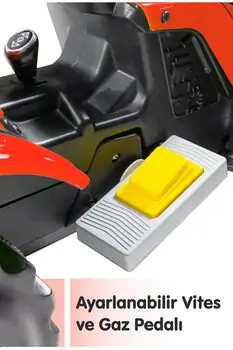 UJTOYS Tractor With Trailer Red სათამაშო ელექტრო ტრაქტორი მისაბმელით, 4 image