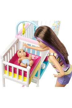 Barbie Babysitter Skipper Sleep Training Playset GFL38 - ბარბის თოჯინა აქსესუარებით, 5 image