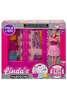 Dede 03828 Linda's Wardrobe with Baby - სათამაშო თოჯინა აქსესუარებით