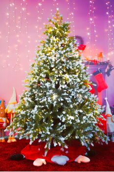 Christmas Tree With Lights 210 CM ნაძვის ხე შერეული სილიკონის წიწვებით და განათებით