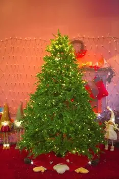 Christmas Tree With Lights საახალწლო ნაძვის ხე შერეული სილიკონის ტოტებით და განათებით 210 სმ