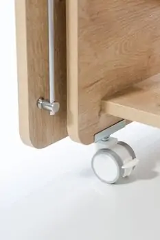 Baby When Wood Color Swinging and Wheeled Bedside Cradle ახალშობილის საწოლი, 5 image