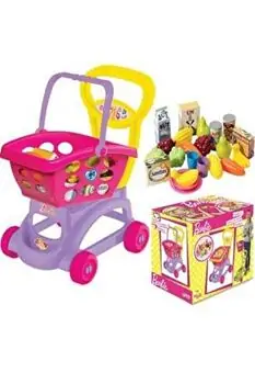 Dede 01972 BARBIE MARKET TROLLEY  WITH BASKET სათამაშო მარკეტის აქსესუარები, 4 image