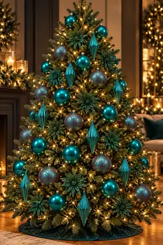Teal Elegance Ornament Set - ნაძვის ხის სათამაშოების ნაკრები, 2 image