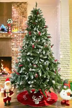 Christmas Tree  210 CM With Snow-Covered Branches, Pine Cones And Berries - ნაძვის ხე დათოვლილი ბოლოებით, გირჩით და კენკრით, 7 image