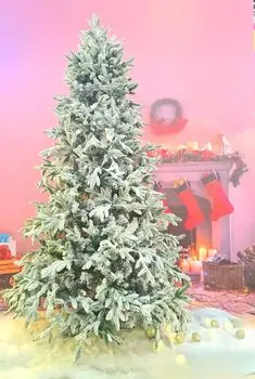 Snow-Covered Christmas Tree დათოვლილი საახალწლო ნაძვის ხე სილიკონის ტოტებით 240 სმ (OT2002)