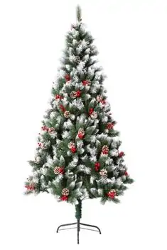 Snow-Covered Christmas Tree With Pine Cones And Berries საახალწლო ნაძვის ხე დათოვლილი ტოტებით, გირჩითა და კენკრით 120 სმ, 2 image