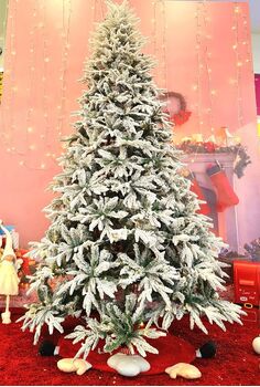 Snow-Covered Christmas Tree With Lights 270 CM ნაძვის ხე დათოვლილი, შერეული სილიკონის ტოტებით და განათებით, 3 image