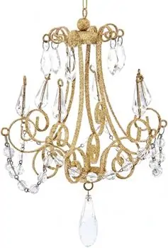 Gold Metal Chandelier Hanging Decoration - ნაძვის ხის სათამაშო, 2 image