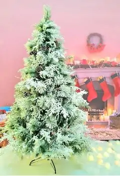 Snow-Covered Christmas Tree With Pine Cones დათოვლილი საახალწლო ნაძვის ხე გირჩით 210 სმ (OT719)