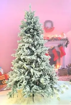 Snow-Covered Christmas Tree  დათოვლილი საახალწლო ნაძვის ხე სილიკონის ტოტებით 210 სმ (OT2001), 13 image