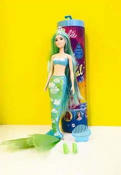 Barbie Color Reveal Rainbow Mermaid  HCC46 ქალთევზა თოჯინა ფერის ტრანსფორმაციით, 16 image