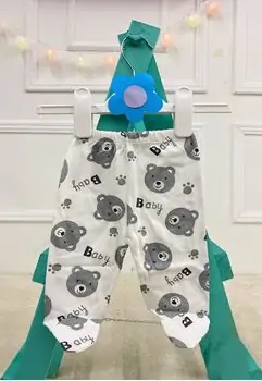 Baby Bear Trousers White - ახალშობილის შარვალი