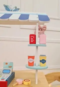 Supermarket With Set Of Products - ხის სათამაშო დახლი-მაღაზია, 3 image
