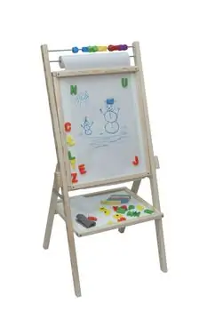Natural wood magnetic board with counter - OPN საბავშვო ხის ორმხრივი სახატავი დაფა