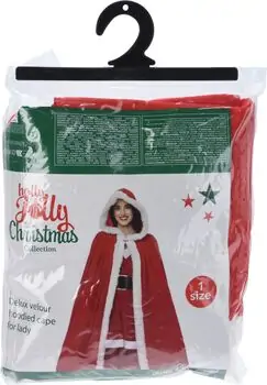 Xmas Lady Cape Velour საახალწლო მოსასხამი