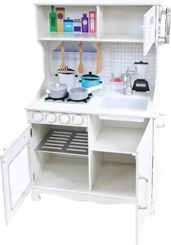Wooden Kitchen With Accessories - ხის სათამაშო სამზარეულო აქსესუარებით, 6 image