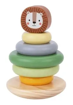 Tooky Toy Lion Tower - ხის განსავითარებელი სათამაშო კოშკი, 3 image