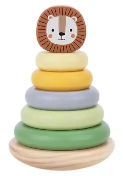 Tooky Toy Lion Tower - ხის განსავითარებელი სათამაშო კოშკი, 2 image