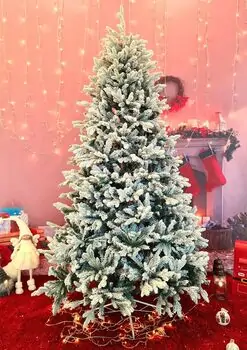 Snow-Covered Christmas Tree 240 CM ნაძვის ხე დათოვლილი, შერეული სილიკონის ტოტებით, 3 image