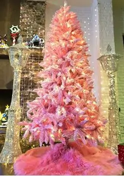 Pink Christmas Tree  210 CM With Lights - ვარდისფერი ნაძვის ხე განათებით, 2 image