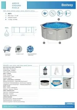 Bestway 56574 Steel Frame Pool - კარკასული აუზი ქვიშის ფილტრით და კიბით, 12 image