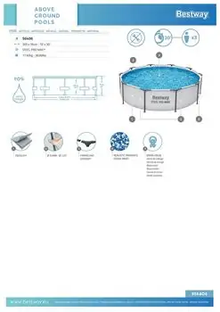 Bestway 56406 Steel Pro Max Round Above Ground Pool კარკასული აუზი, 6 image