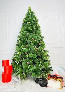 Christmas Tree With Pine Cones საახალწლო ნაძვის ხე შერეული სილიკონის წიწვებით და გირჩით 210 სმ (OT039), 2 image
