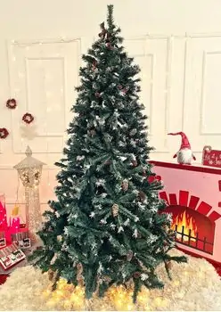 Christmas Tree With Pine Cones And Snow-Covered Branches საახალწლო ნაძვის ხე გირჩით და დათოვლილი ბოლოებით 210 სმ (OT011)