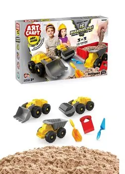 Dede 03727 ARTCRAFT WORKING MACHINES 750 GR PLAY SAND SET კინეტიკური ქვიშის ნაკრები